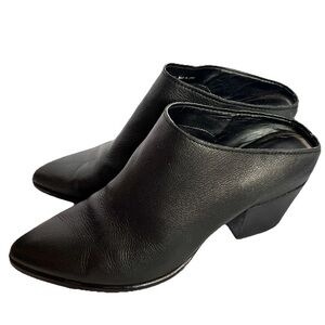 Dolce Vita Women's Black Quality Leather Booties Mules SZ 7.5 Stack Heel **READ